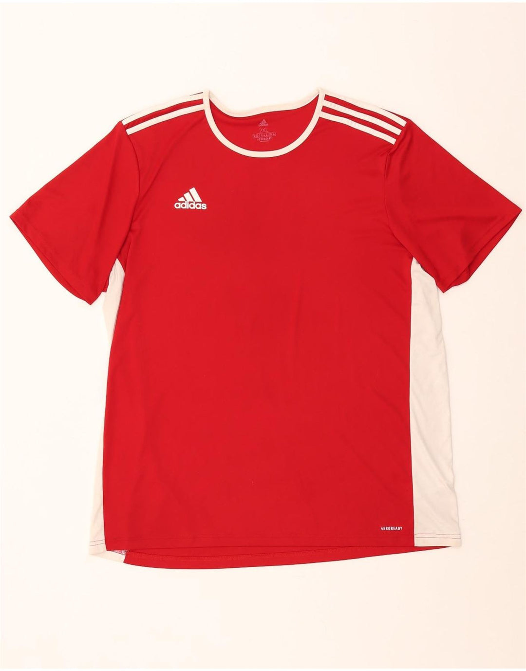 Adidas Męski T-shirt Aeroready Top 2XL Czerwony Poliester z blokami kolorów