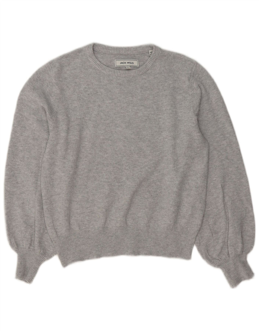 JACK WILLS Damski sweter oversize z okrągłym dekoltem, UK 8, mały, szary