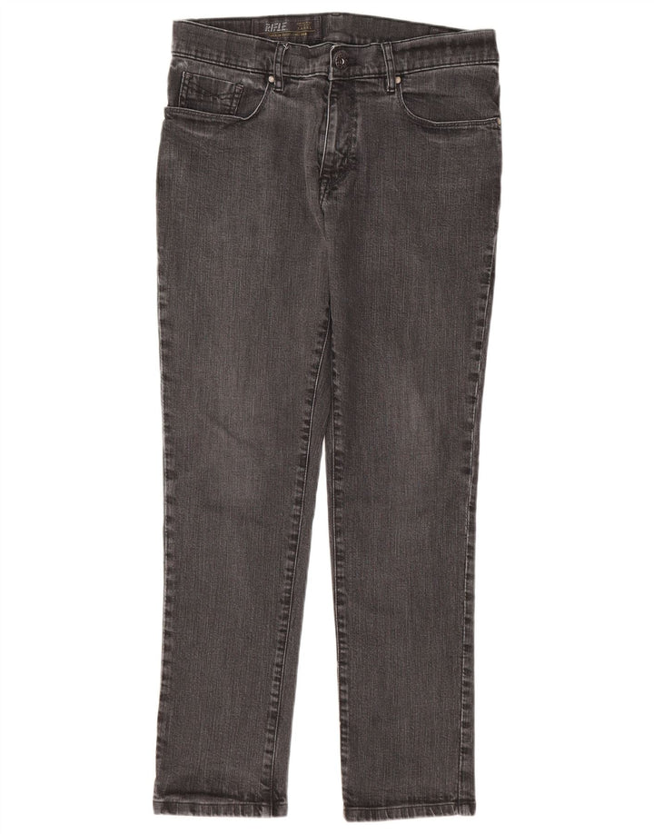 RIFLE Mens Slim Jeans IT 50 Large W34 L30 Grey Cotton
