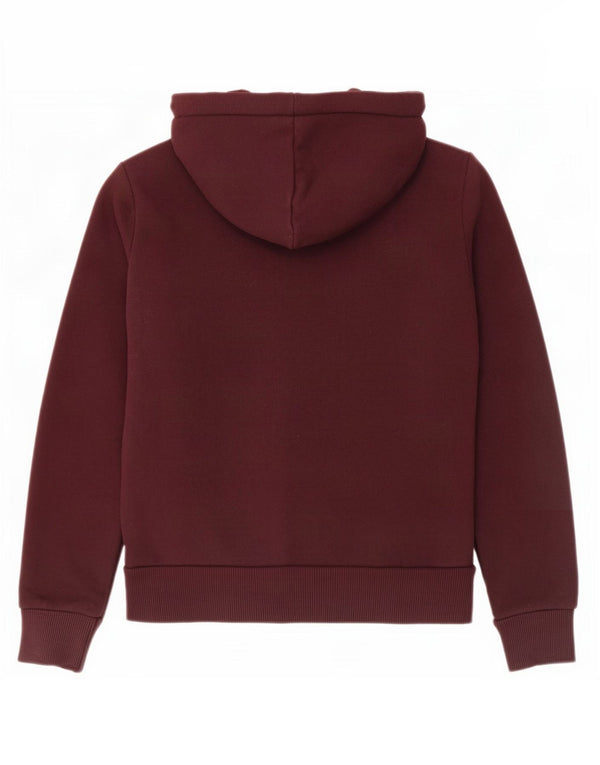 Damski sweter z kapturem Superdry z grafiką UK 8, mały, bordowy, bawełniany
