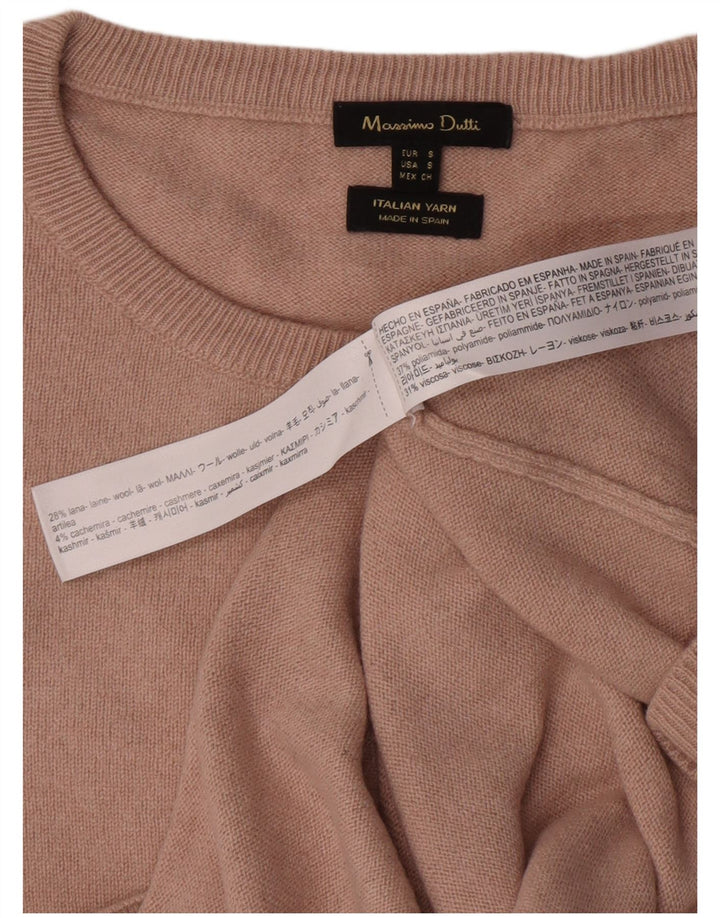 Damski sweter Massimo Dutti z dekoltem w łódkę UK 10 Small Beżowy poliamid