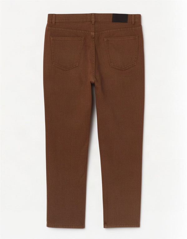 Męskie proste spodnie codzienne Zara EU 46 XL W36 L31 Brązowe w jodełkę