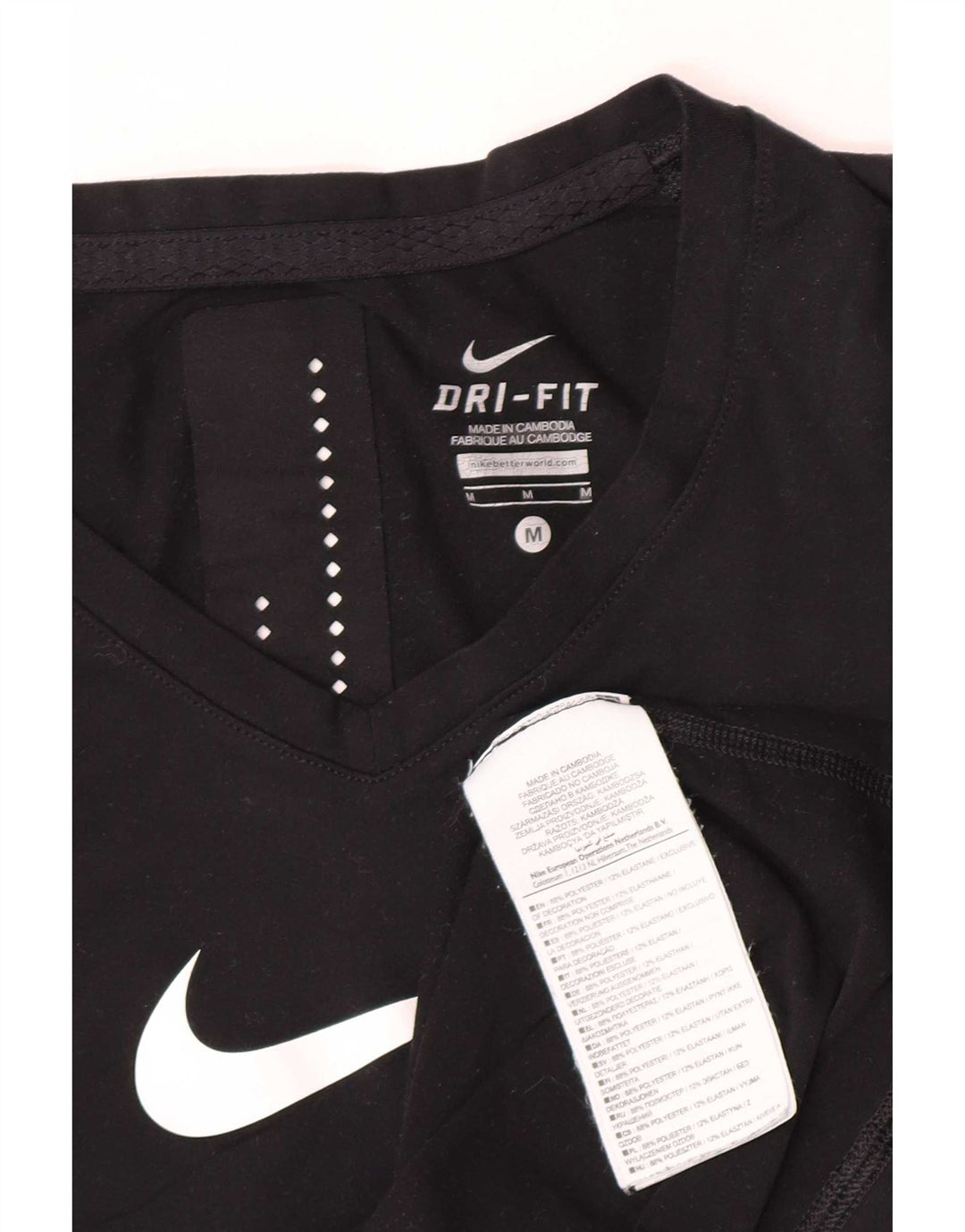 Damska kamizelka z grafiką Nike Dri Fit UK 12, średni czarny poliester