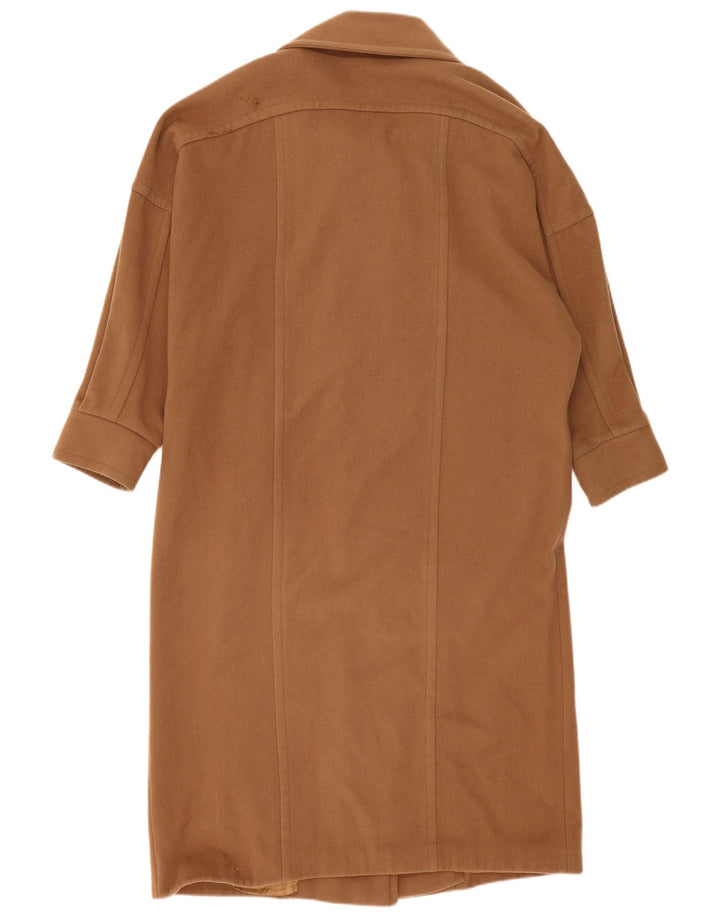 Vintage damski płaszcz oversize UK 14, duży, brązowy, wełniany