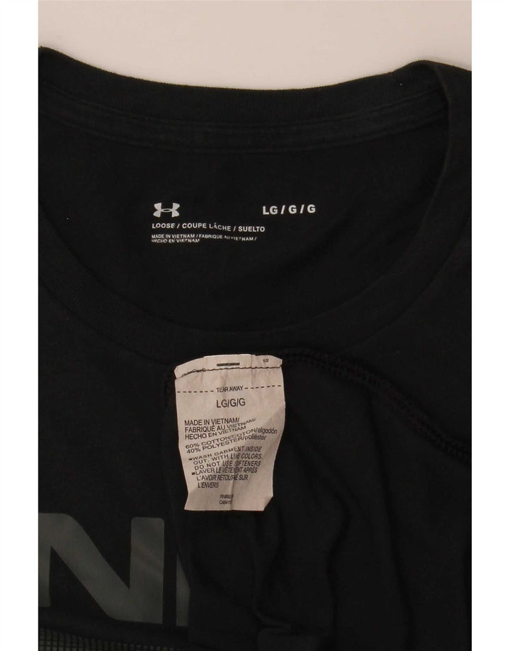 Męska koszulka z grafiką Under Armour, duża, czarna, bawełniana