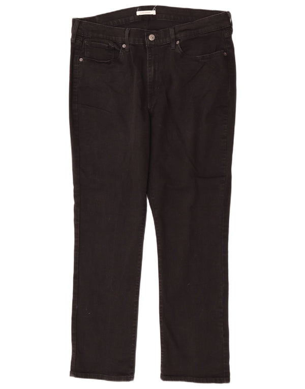 Damskie klasyczne proste dżinsy Levi's US 16 XL W33 L30 Czarna bawełna