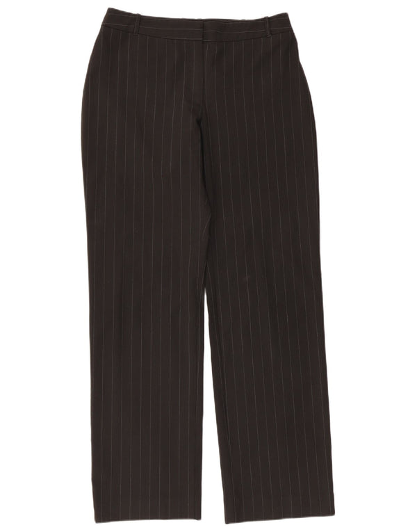 Proste spodnie damskie Oasis UK 10 Small W30 L30 Czarne prążki