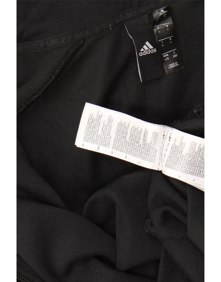 Męski sweter z kapturem i zamkiem błyskawicznym ADIDAS, duży, czarny, bawełniany