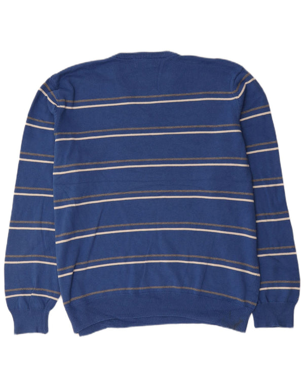Męski sweter Marks & Spencer Blue Harbor z dekoltem w kształcie litery V, XL w niebieskie paski