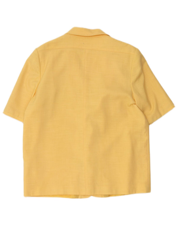 Damska marynarka z krótkim rękawem House of Fraser, zapinana na 2 guziki, UK 18 XL, żółta