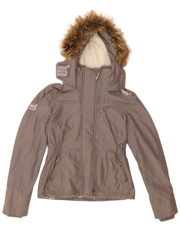 Damska kurtka wiatrówka Superdry Windattacker Graphic UK 10, mała szara