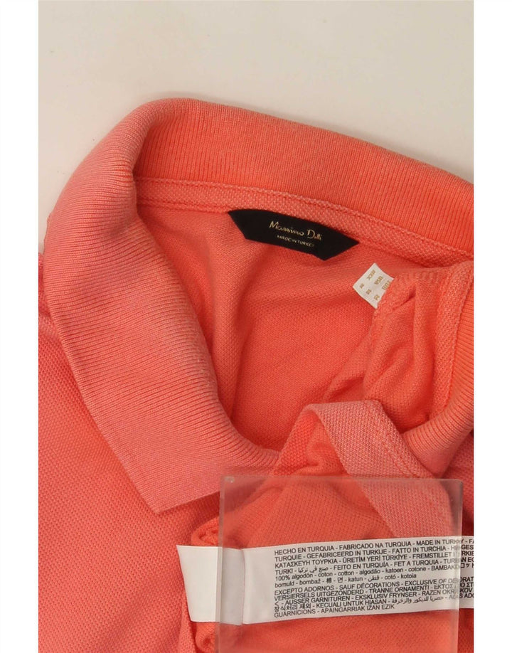 Męska koszulka polo Massimo Dutti, średnia, pomarańczowa, bawełniana