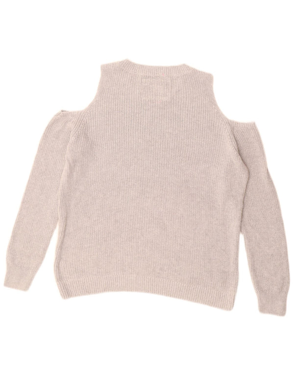 Damski sweter SUPERDRY z graficznym dekoltem w łódkę UK 14, średni szary