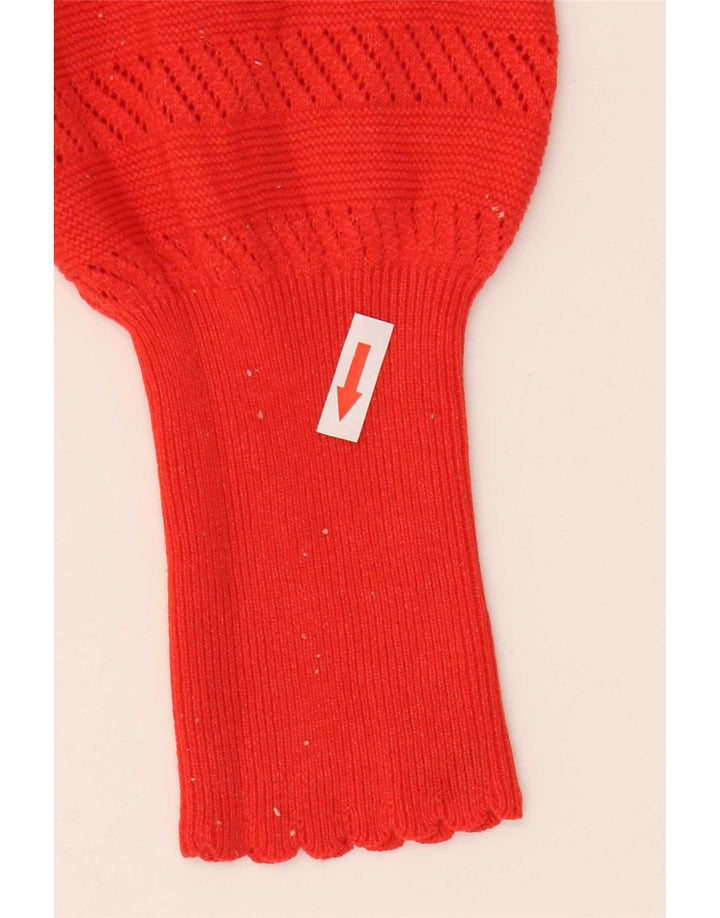 Marks & Spencer Damski sweter z dekoltem w kształcie litery V, UK 14, średni czerwony poliester