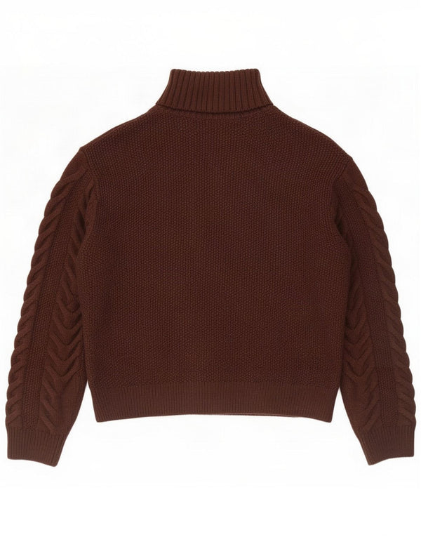 Marks & Spencer Damski sweter z golfem UK 14 Średni brązowy akryl