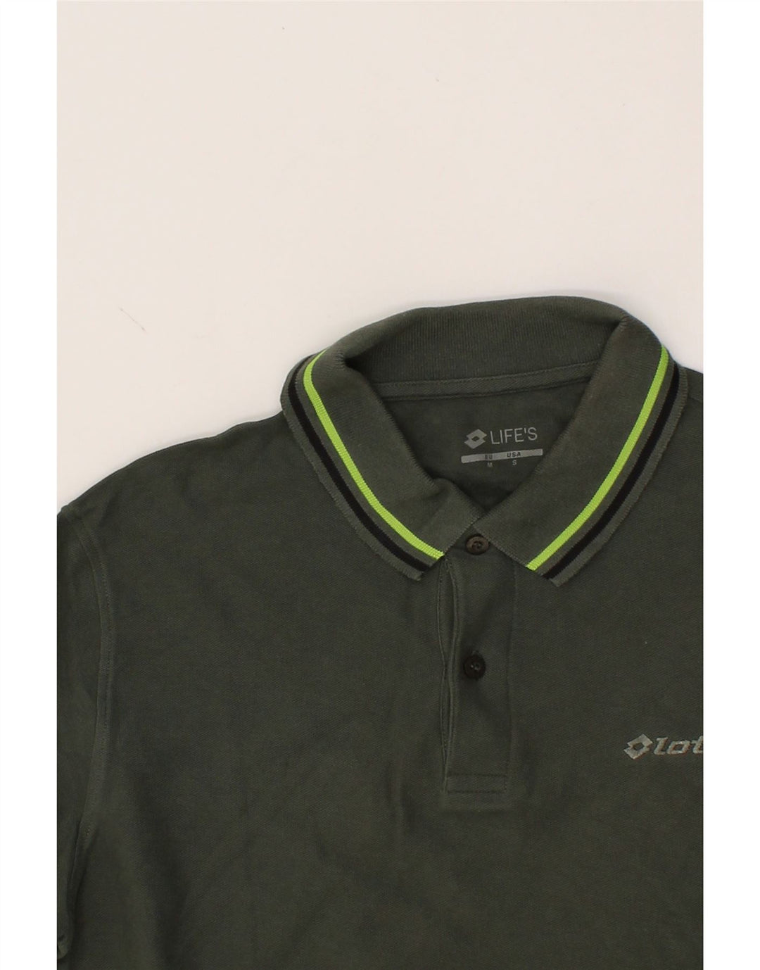 LOTTO Mens Polo Shirt Medium Green Cotton Vintage Lotto and Second-Hand Lotto from Messina Hembry 