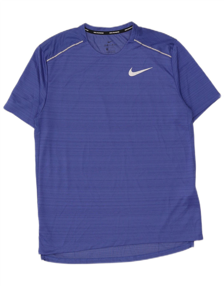 Męska koszulka Nike Dri Fit z poliestru w średnie niebieskie paski