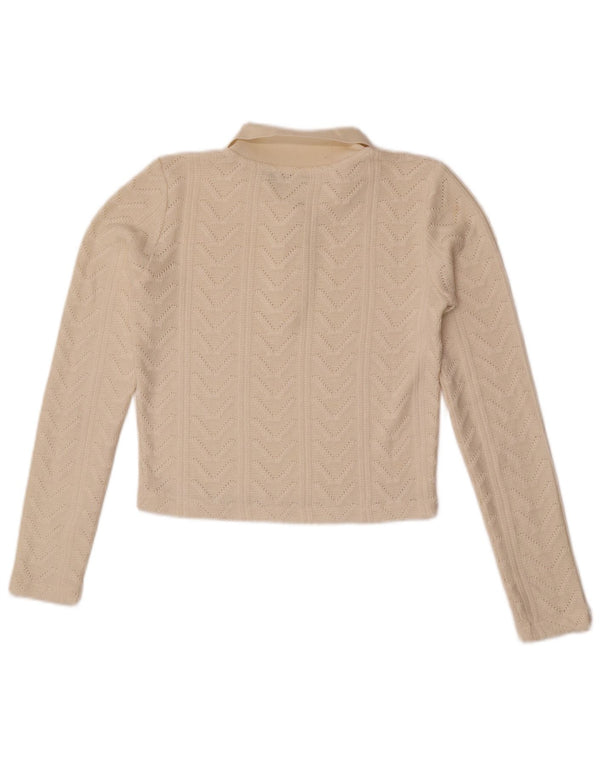 Damski sweter Zara Crop Polo UK 12 Medium Off White
