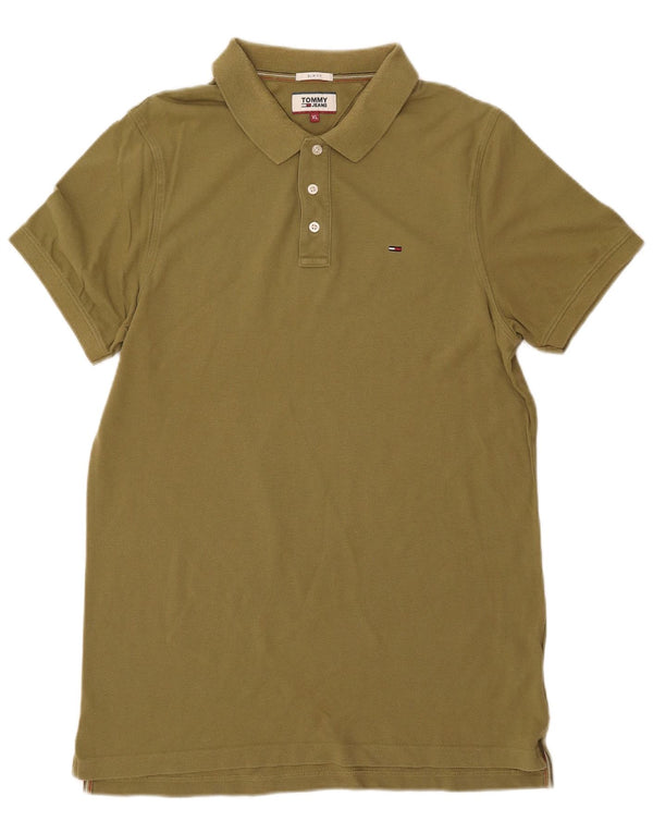 Męska koszulka polo slim fit TOMMY HILFIGER XL, bawełniana w kolorze khaki