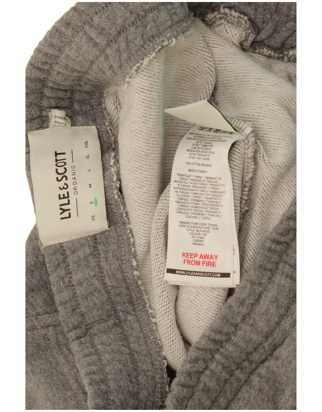 Męskie spodenki sportowe LYLE & SCOTT, małe, szare, bawełniane