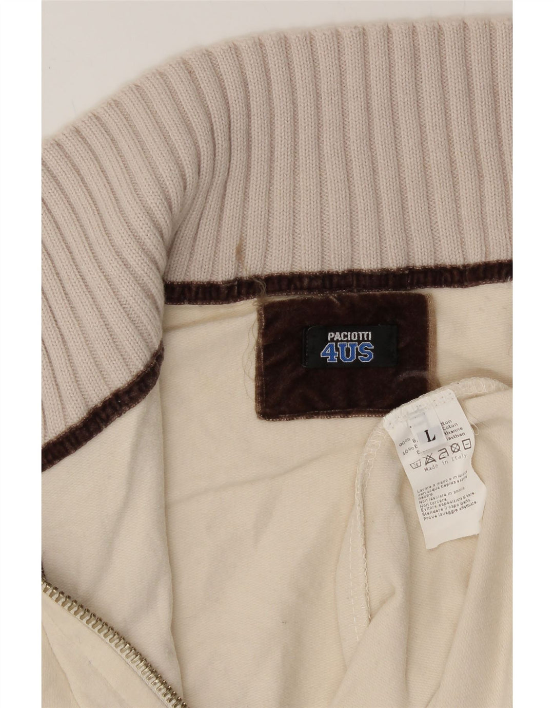 CESARE PACIOTTI Boys Graphic Tracksuit Top Jacket 11-12 Years Large Beige Vintage Cesare Paciotti and Second-Hand Cesare Paciotti from Messina Hembry 