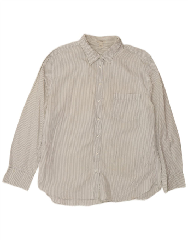 Koszula męska J. Crew, duża, biała, bawełniana w prążki