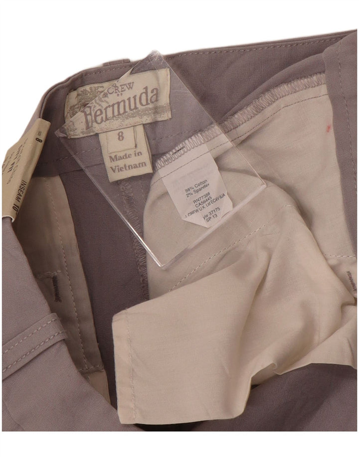Damskie bermudy J. CREW City Fit US 8 Medium W32, szara bawełna
