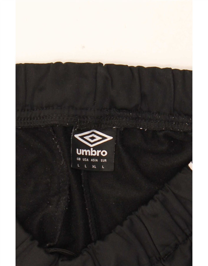 Męskie spodnie dresowe Umbro z grafiką, duże, czarne, poliestrowe