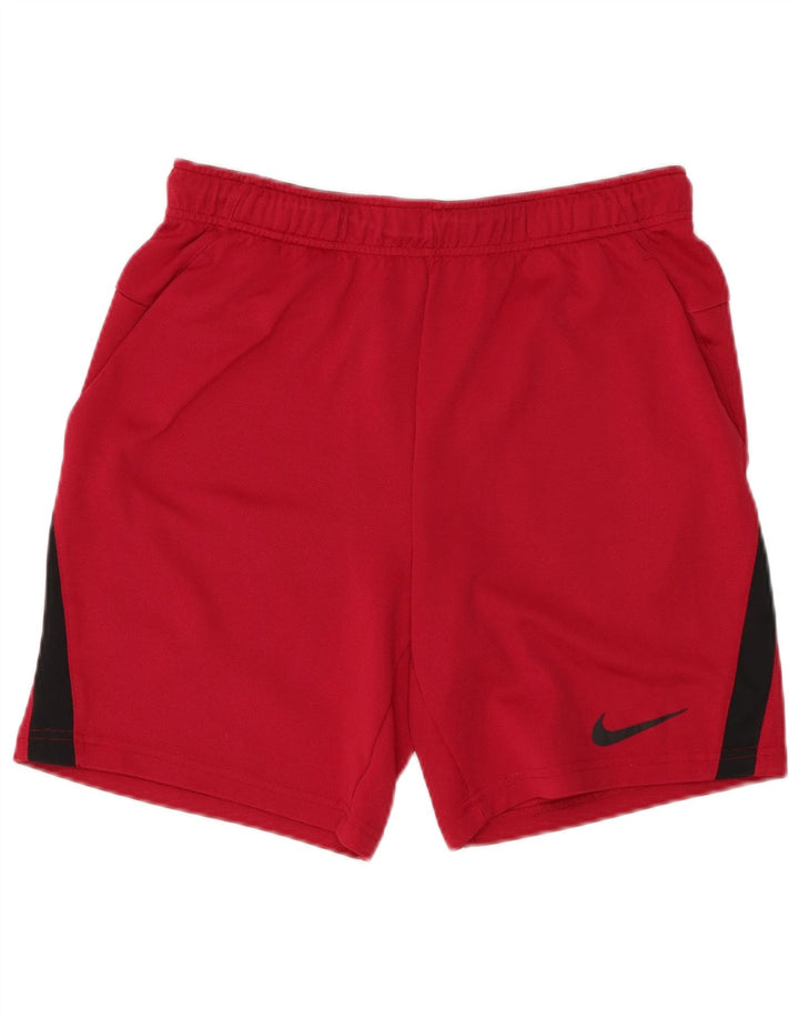 Męskie spodenki sportowe NIKE Dri Fit, średnio bordowy poliester z blokami kolorów