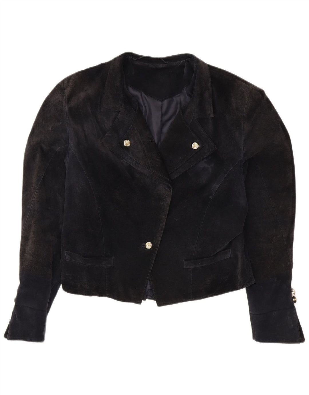 Damska marynarka VINTAGE zapinana na 1 guzik, UK 14, średni granatowy wiskoza