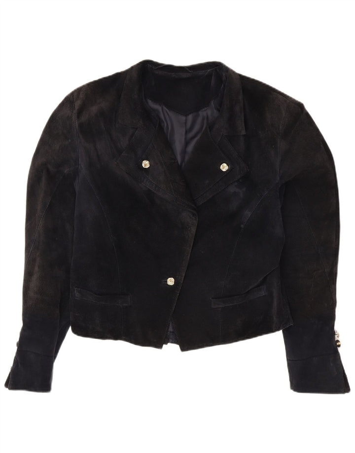 Damska marynarka VINTAGE zapinana na 1 guzik, UK 14, średni granatowy wiskoza