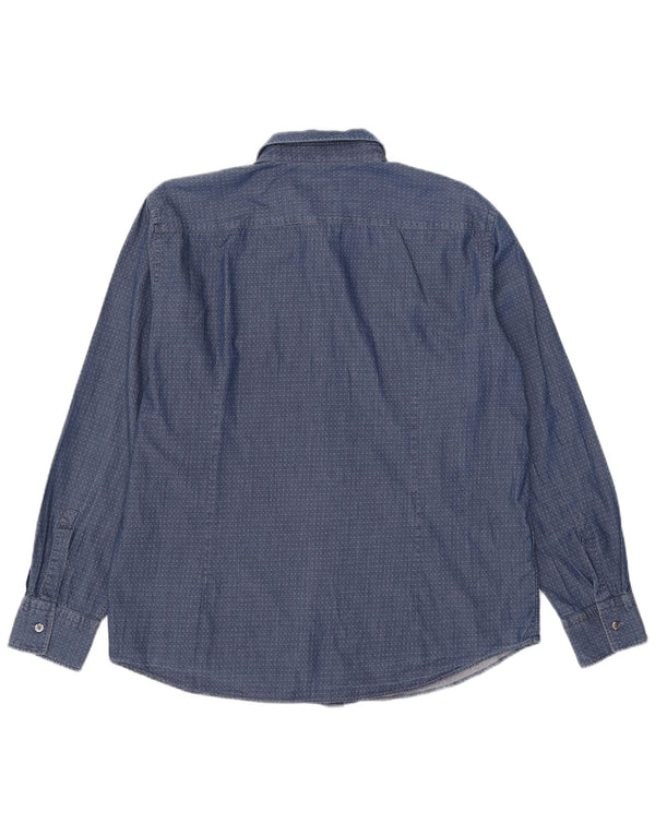 Męska koszula o dopasowanym kroju Hugo Boss 2XL, niebieska tkanina argyle/diamentowa bawełna