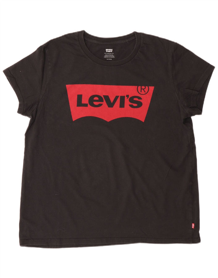 Damska koszulka z grafiką LEVI'S Top UK 18 XL w kolorze czarnym