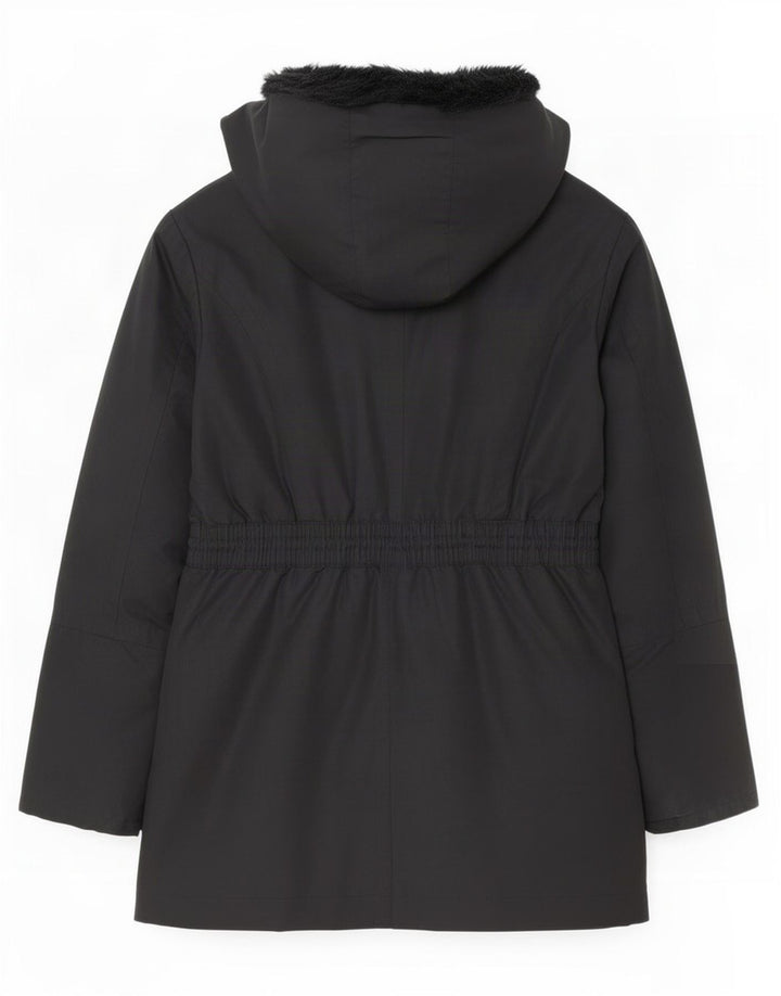 Damska kurtka typu parka oversize Ted Baker z kapturem, rozmiar 2, mała, czarna, z poliestru
