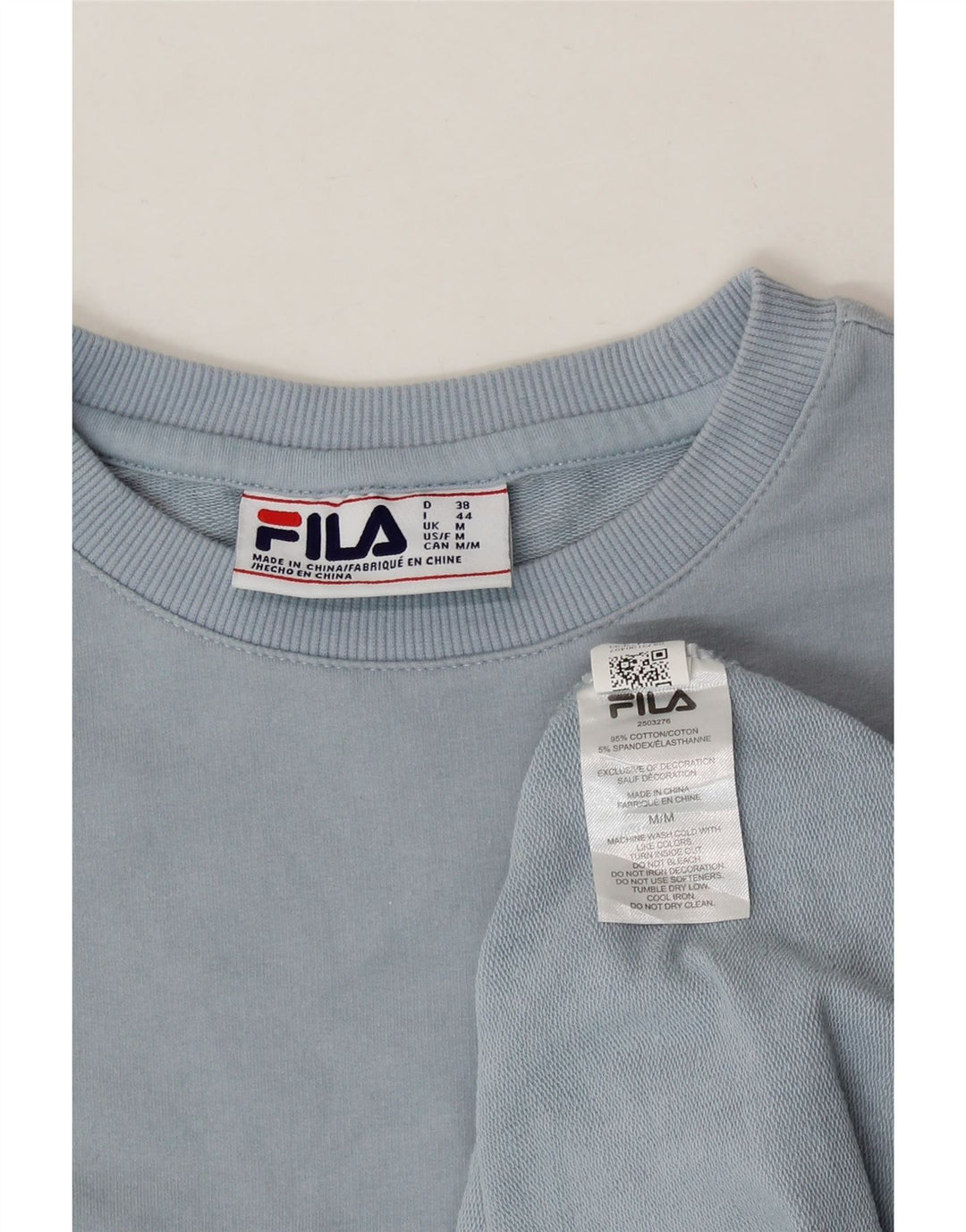 FILA Womens Oversized Sweatshirt Jumper UK 14 Medium Blue Cotton Vintage Fila and Second-Hand Fila from Messina Hembry 