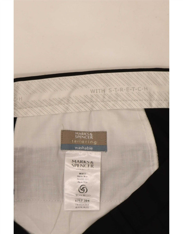 Marks & Spencer Męskie spodnie garniturowe W36 L31 Czarny poliester