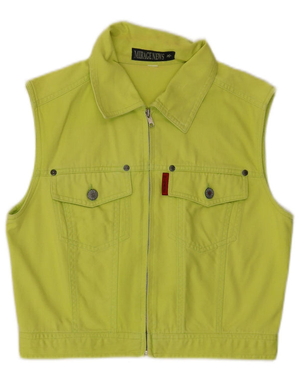 Damska kamizelka dżinsowa Mirage Crop UK 12, średnia, zielona bawełna