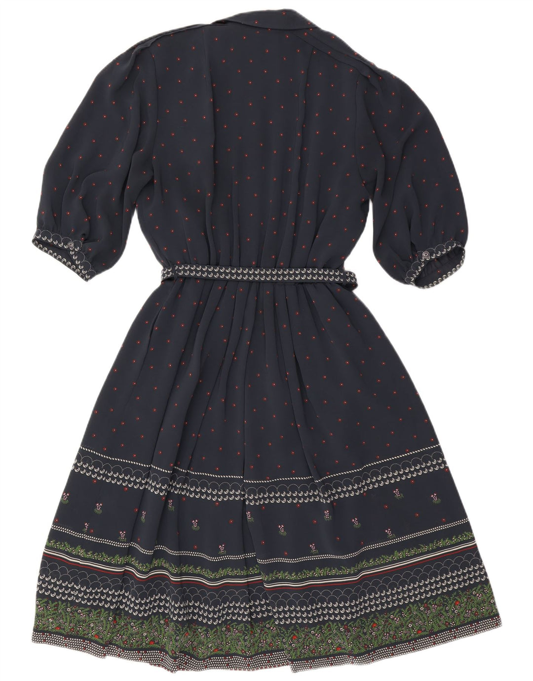 RALPH Damska sukienka o linii A z rękawem 3/4, EU 46 XL, granatowa, z kwiatowym poliestrem