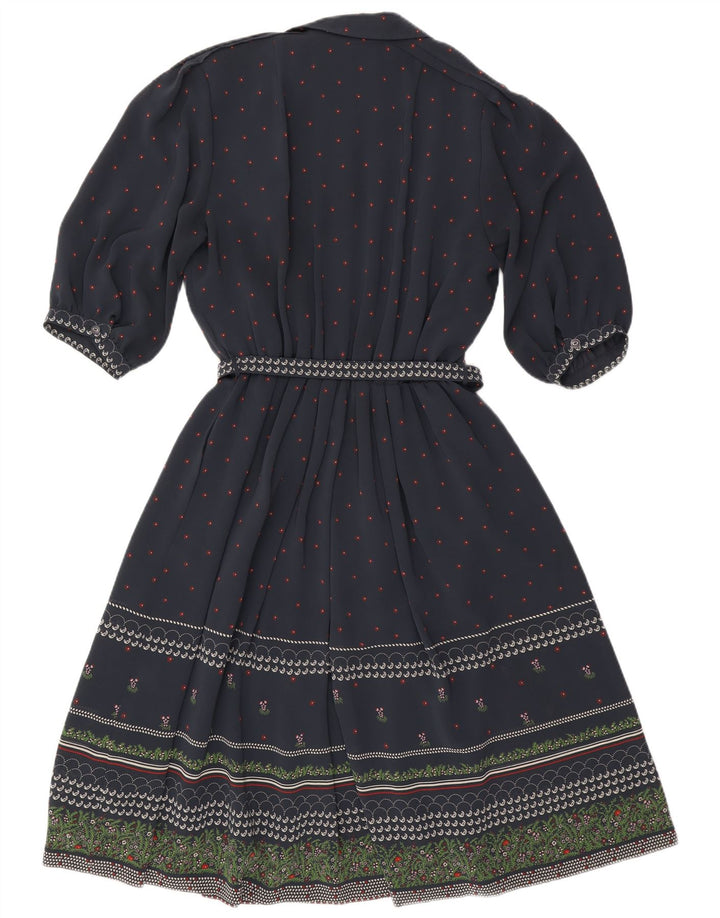 RALPH Damska sukienka o linii A z rękawem 3/4, EU 46 XL, granatowa, z kwiatowym poliestrem