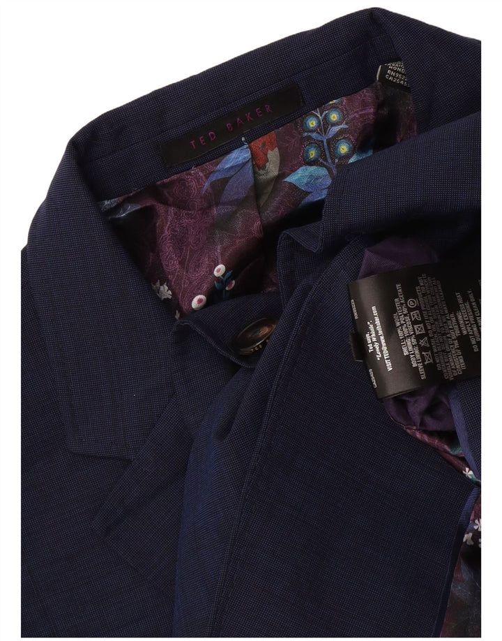 Ted Baker Męska marynarka zapinana na 2 guziki UK 44 2XL Granatowa wełna