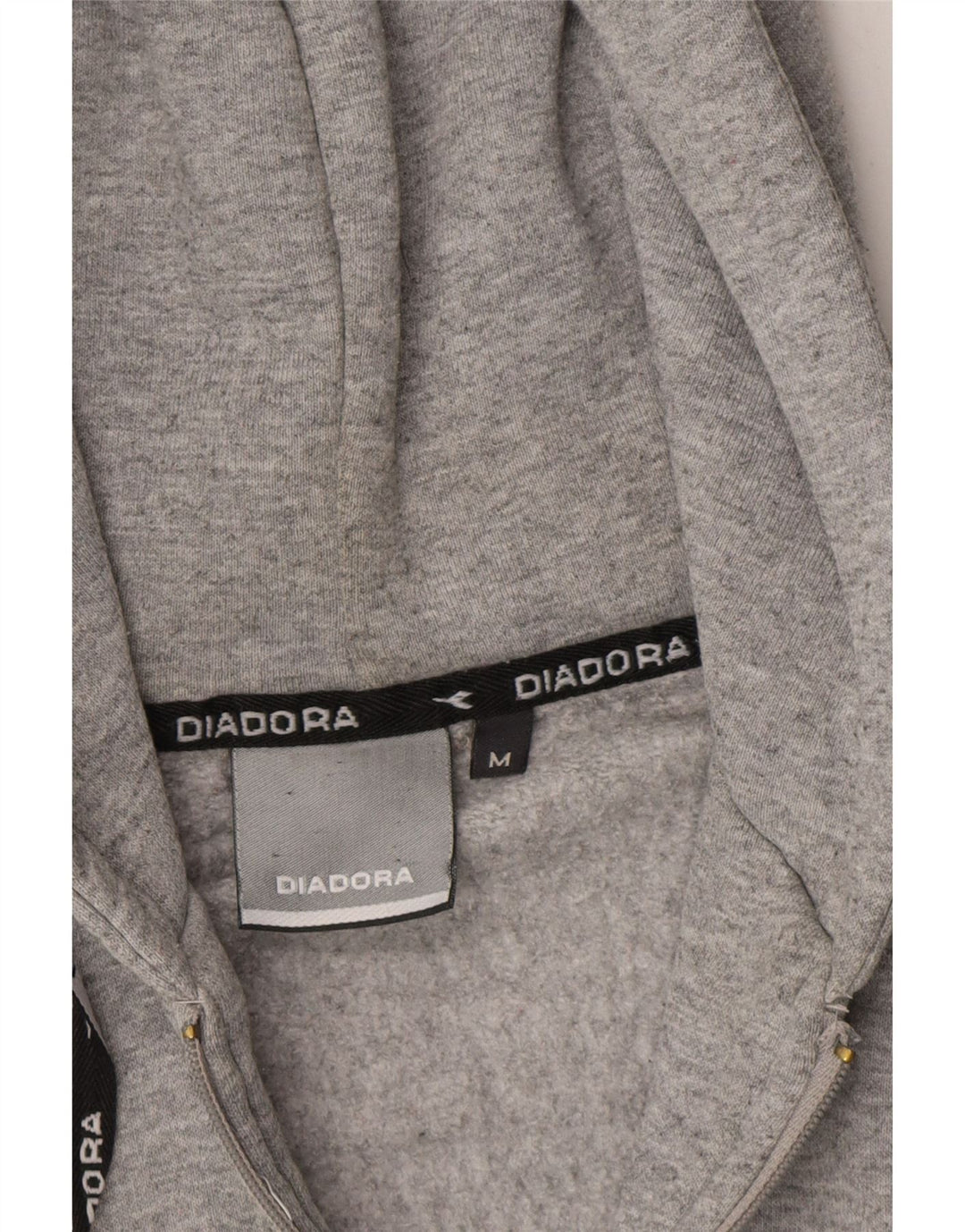 DIADORA Womens Zip Hoodie Sweater Medium Grey Cotton Vintage Diadora and Second-Hand Diadora from Messina Hembry 