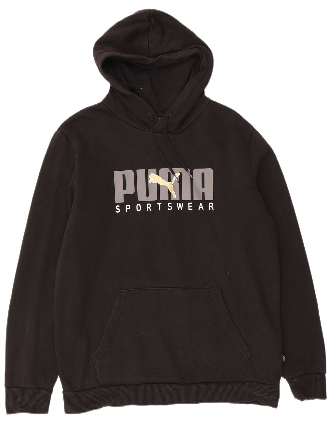 Męski sweter z kapturem Puma z grafiką, średni czarny, bawełniany