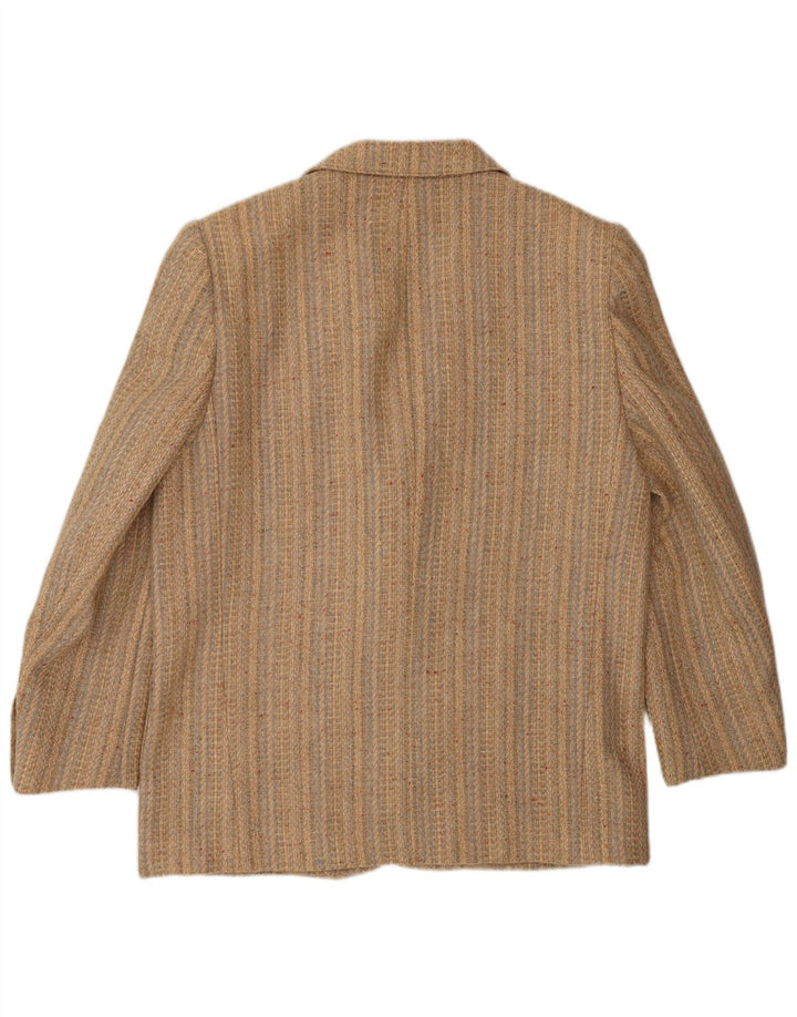 Damska marynarka FENDI zapinana na 2 guziki IT 44, klasyczna w średnie beżowe paski