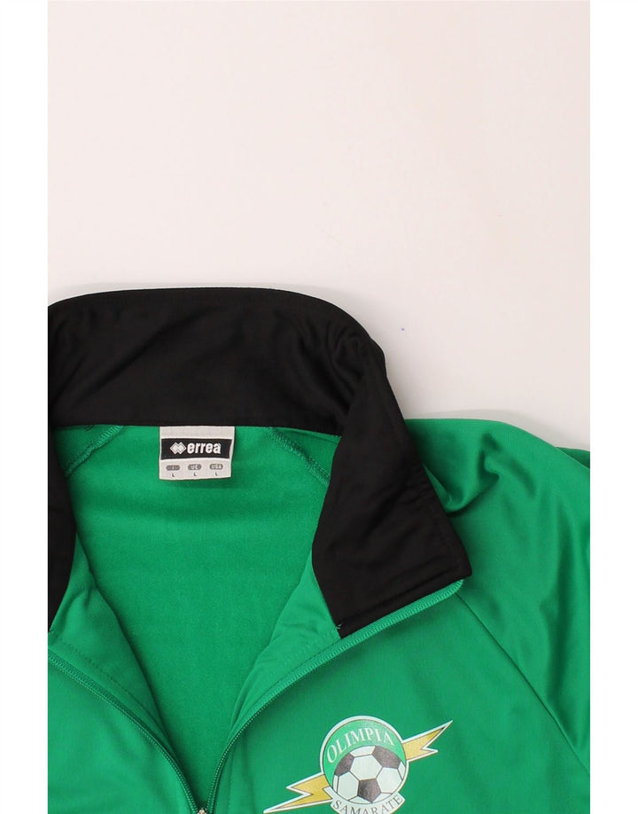 ERREA Mens Graphic Tracksuit Top Jacket Large Green Polyester Vintage Errea and Second-Hand Errea from Messina Hembry 