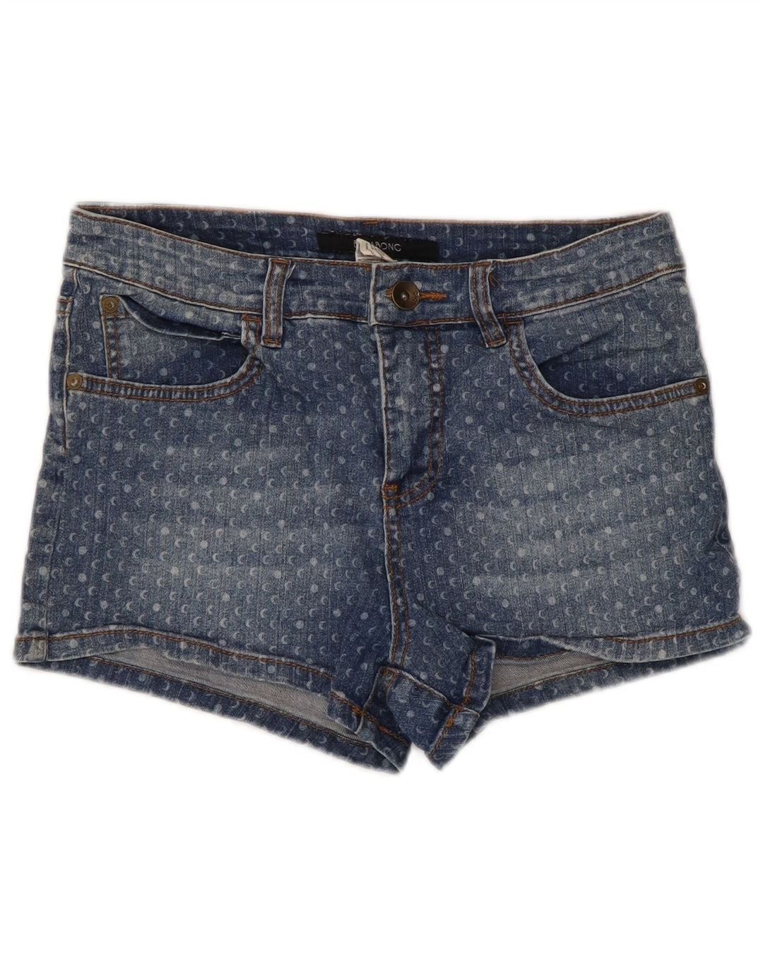 Damskie spodenki jeansowe Billabong W28 Średnioniebieskie bawełniane cętki