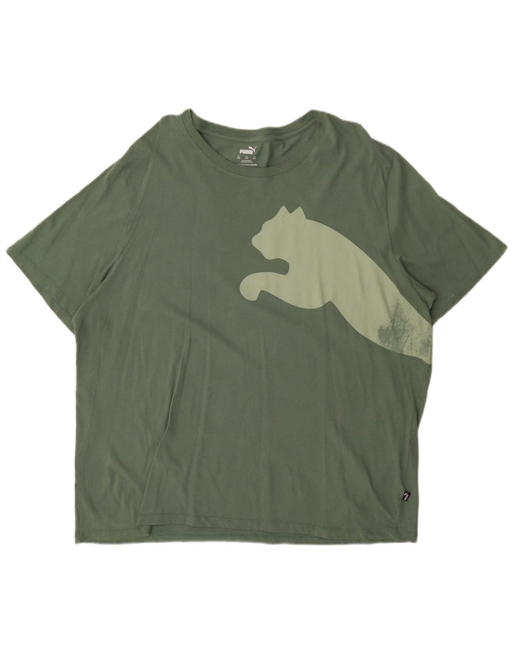 Męski T-shirt z grafiką PUMA Top 2XL Zielona bawełna