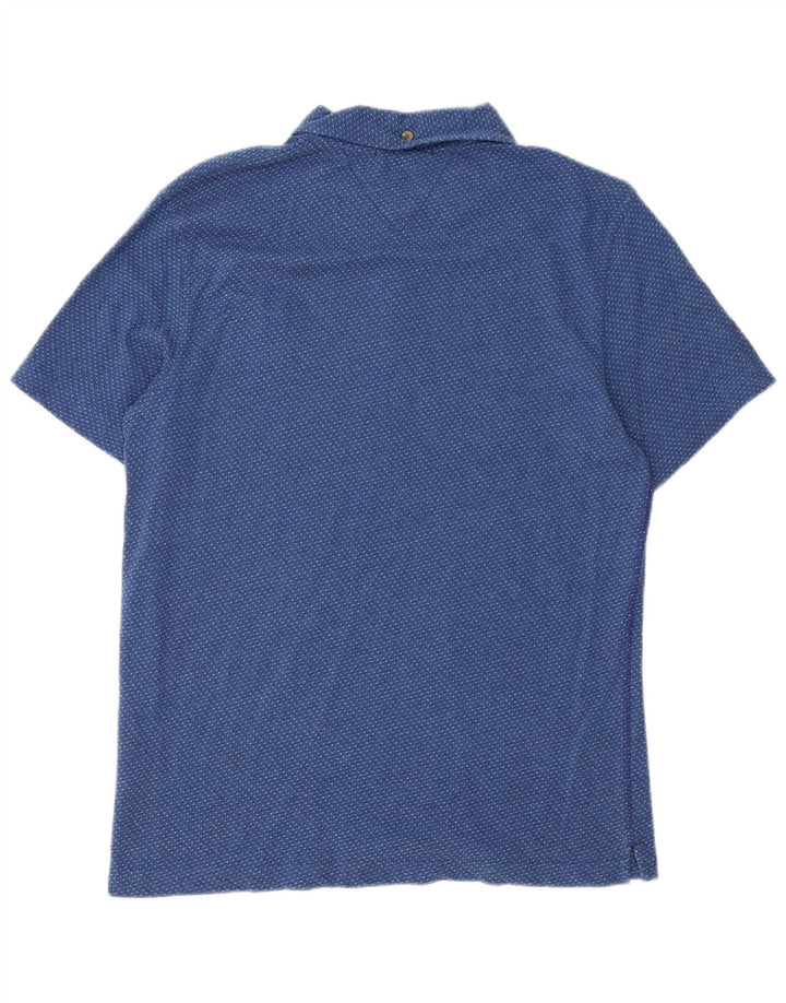 Męska koszulka polo White Stuff, mała, niebieska, bawełniana w cętki