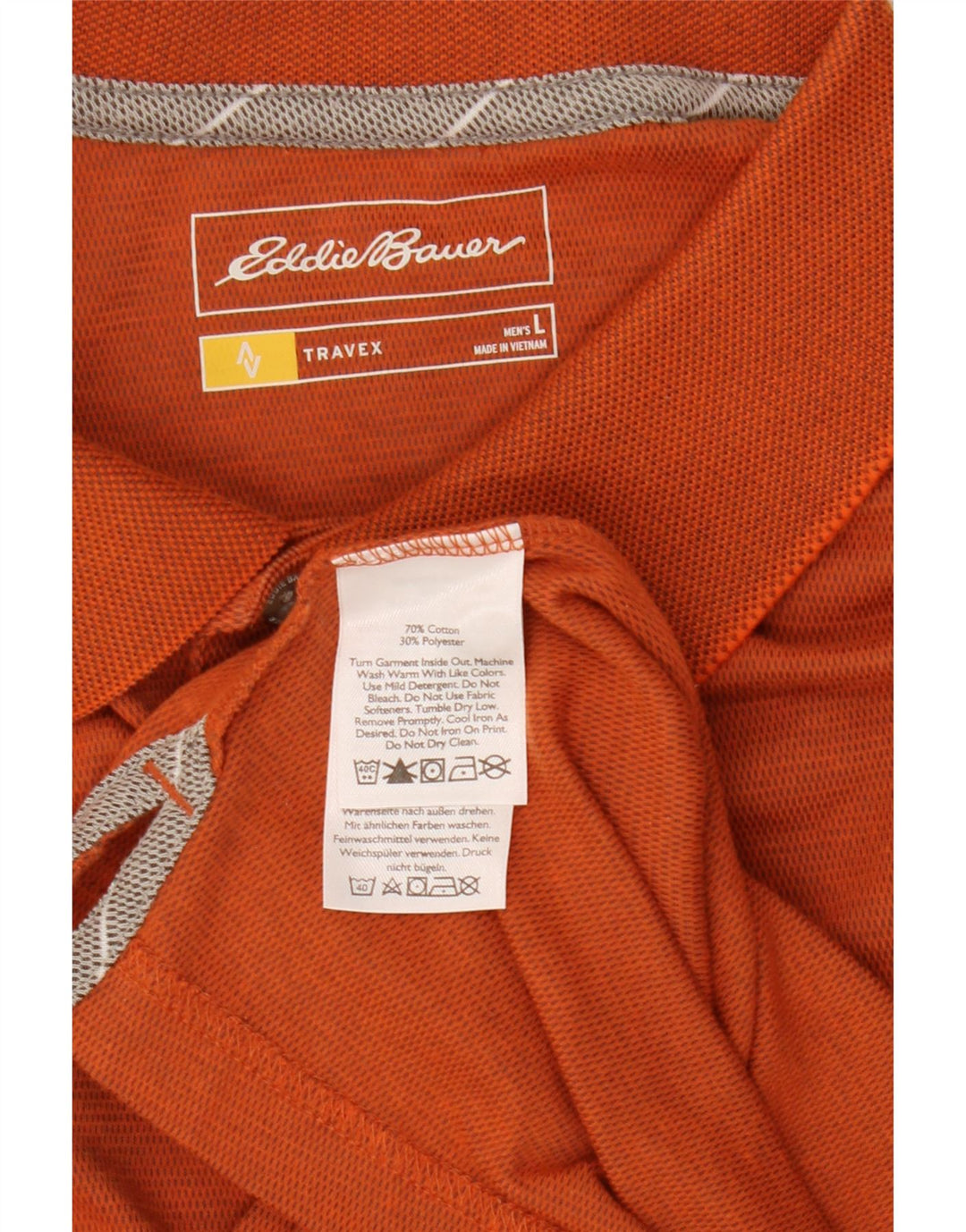 Męska koszulka polo Eddie Bauer, duża, pomarańczowa, bawełniana