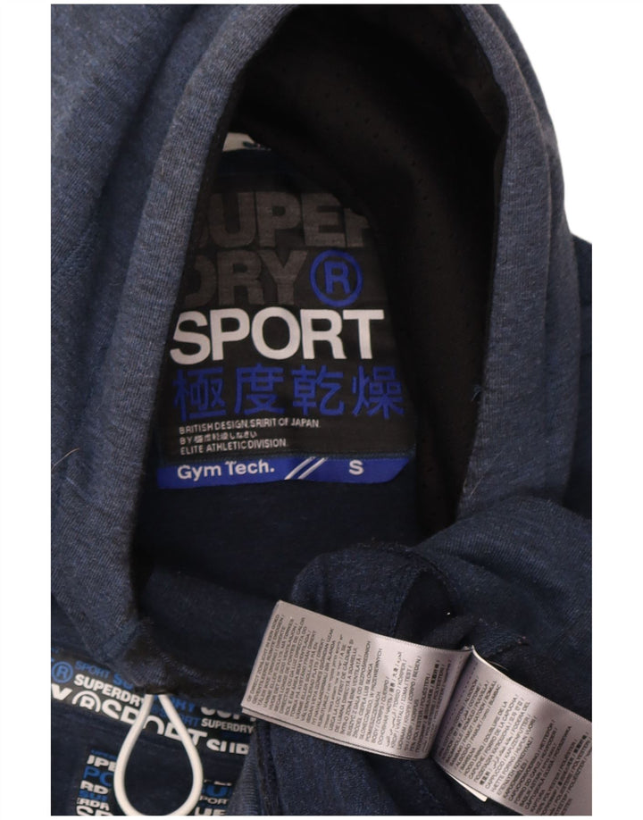 Męski sweter z kapturem Superdry z grafiką, mały, granatowy, poliester