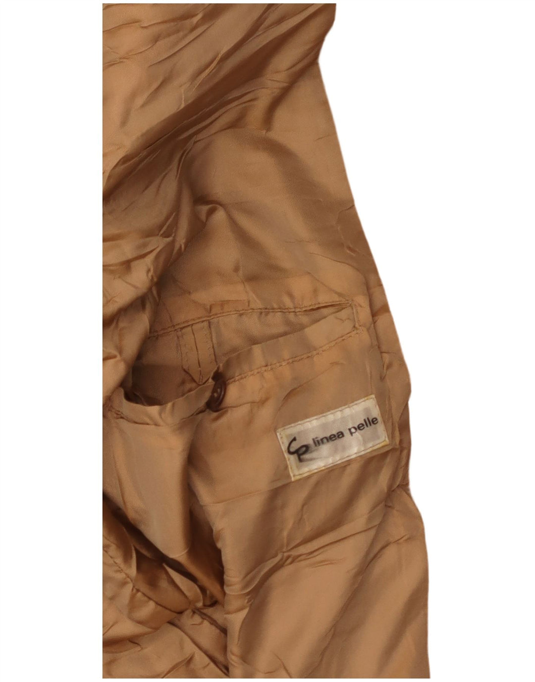 Vintage męska kurtka skórzana UK 38 średniej beżowej skóry